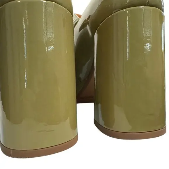 Sezane Georgia High Mary Janes Polished Pistachio Green Patent FR 39 US 8 - Picture 8 of 12